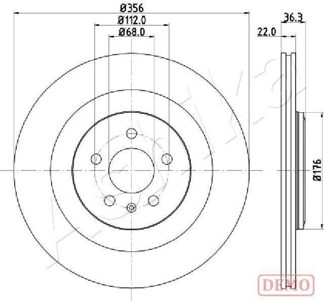 Ashika 61-00-0917C Rear ventilated brake disc 61000917C: Buy near me in Poland at 2407.PL - Good price!