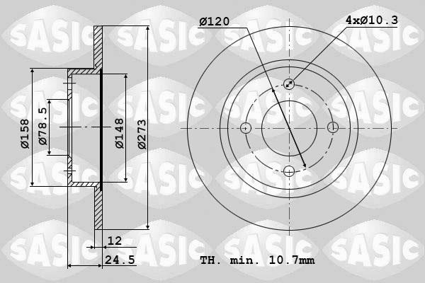 Sasic 2464614J Тормозной диск задний невентилируемый 2464614J: Отличная цена - Купить в Польше на 2407.PL!