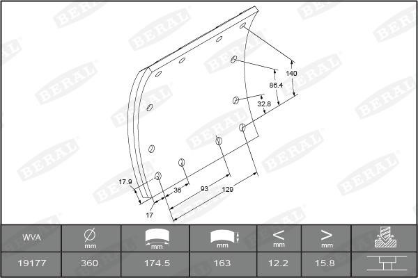 Beral 1917717006016498 Brake lining set 1917717006016498: Buy near me in Poland at 2407.PL - Good price!