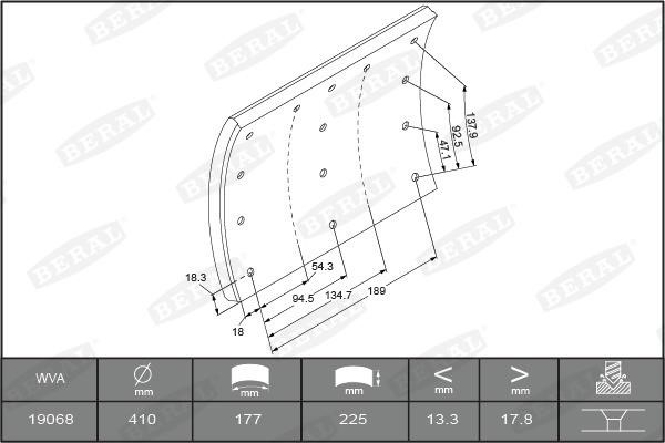 Beral 1906819300016278 Brake lining set 1906819300016278: Buy near me at 2407.PL in Poland at an Affordable price!