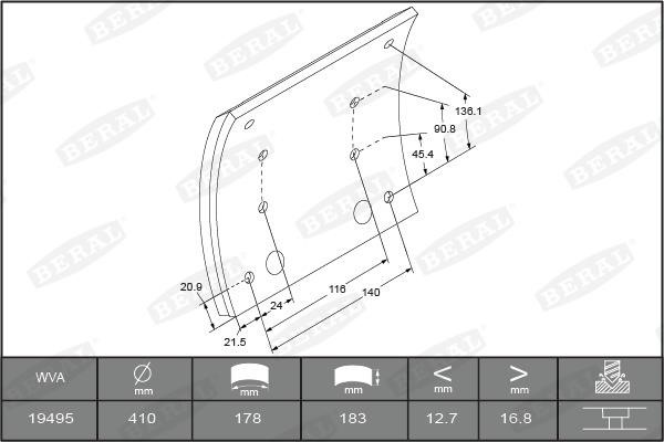 Beral 1949519100015758 Brake lining set 1949519100015758: Buy near me in Poland at 2407.PL - Good price!