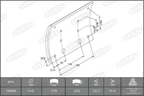 Beral 1949617000015498 Brake lining set 1949617000015498: Buy near me in Poland at 2407.PL - Good price!