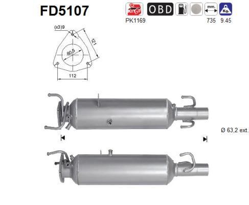 As FD5107 Filtr sadzy / filtr cząstek stałych, układ wydechowy FD5107: Atrakcyjna cena w Polsce na 2407.PL - Zamów teraz!