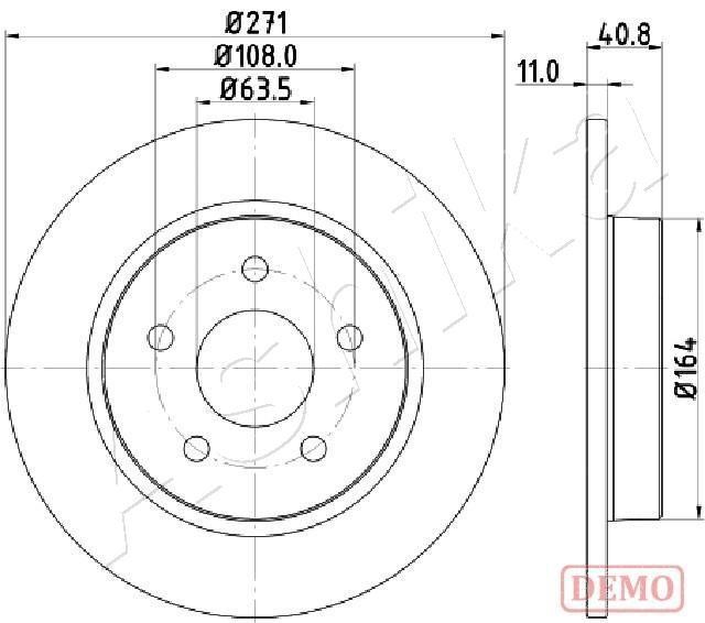 Ashika 61-00-0305C Bremsscheibe hinten, unbelüftet 61000305C: Kaufen Sie zu einem guten Preis in Polen bei 2407.PL!