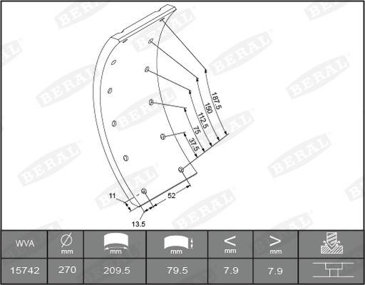Beral 1503008806015613 Brake lining set 1503008806015613: Buy near me at 2407.PL in Poland at an Affordable price!