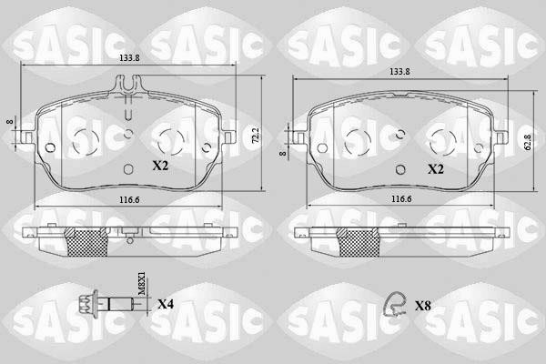 Sasic 6216208 Тормозные колодки дисковые, комплект 6216208: Отличная цена - Купить в Польше на 2407.PL!