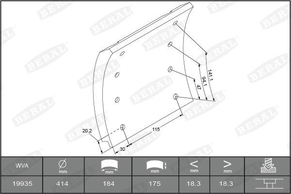 Beral 1993519506016278 Brake lining set 1993519506016278: Buy near me in Poland at 2407.PL - Good price!