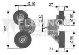 Flennor FS99387 V-ribbed belt tensioner (drive) roller FS99387: Buy near me in Poland at 2407.PL - Good price!