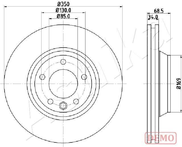 Ashika 60-00-0931C Front brake disc ventilated 60000931C: Buy near me in Poland at 2407.PL - Good price!