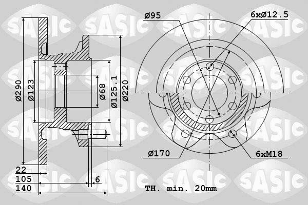 Sasic 9004809J Unventilated front brake disc 9004809J: Buy near me in Poland at 2407.PL - Good price!