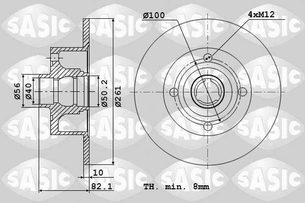 Sasic 9004866J Rear brake disc, non-ventilated 9004866J: Buy near me in Poland at 2407.PL - Good price!