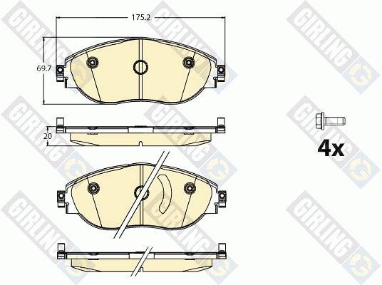 Girling 6121141 Brake Pad Set, disc brake 6121141: Buy near me in Poland at 2407.PL - Good price!