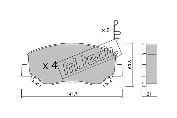 Fri.tech 985.1 Brake Pad Set, disc brake 9851: Buy near me in Poland at 2407.PL - Good price!