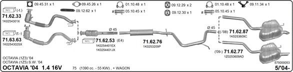 Imasaf 575000053 Exhaust system 575000053: Buy near me in Poland at 2407.PL - Good price!