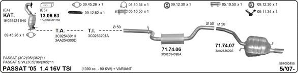 Imasaf 587000458 Exhaust system 587000458: Buy near me in Poland at 2407.PL - Good price!