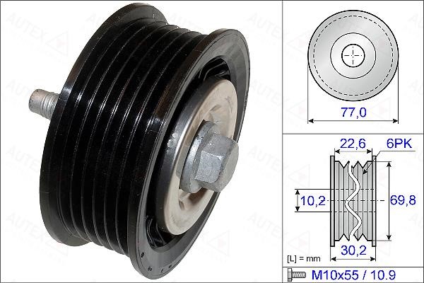 Autex 654881 V-ribbed belt tensioner (drive) roller 654881: Buy near me in Poland at 2407.PL - Good price!