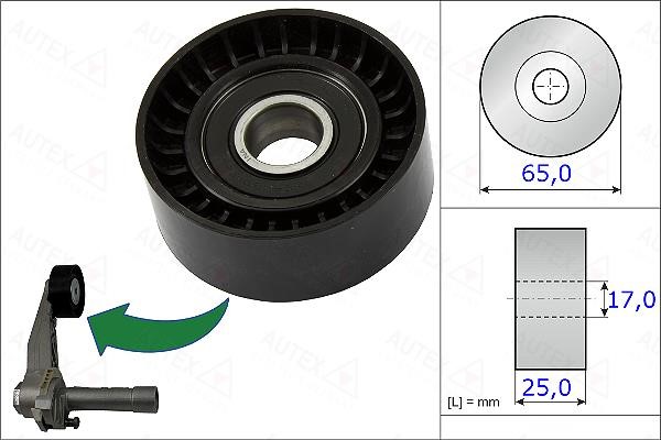 Autex 654980 V-ribbed belt tensioner (drive) roller 654980: Buy near me in Poland at 2407.PL - Good price!