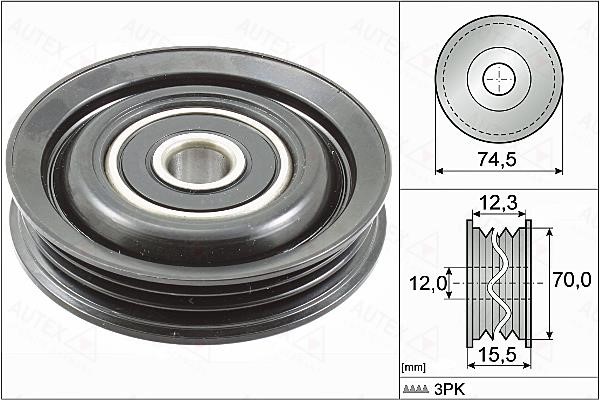 Autex 655127 V-ribbed belt tensioner (drive) roller 655127: Buy near me in Poland at 2407.PL - Good price!