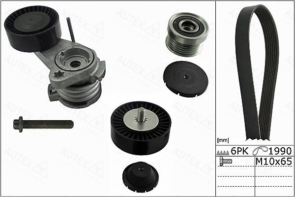 Autex 702855 Drive belt kit 702855: Buy near me in Poland at 2407.PL - Good price!