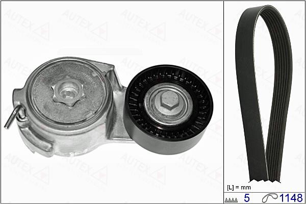 Autex 702813 Drive belt kit 702813: Buy near me in Poland at 2407.PL - Good price!