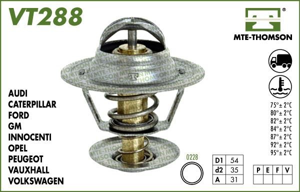 MTE-Thomson VT28884 Thermostat, coolant VT28884: Buy near me in Poland at 2407.PL - Good price!
