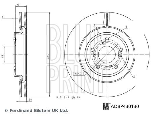 Blue Print ADBP430130 Тормозной диск передний вентилируемый ADBP430130: Отличная цена - Купить в Польше на 2407.PL!