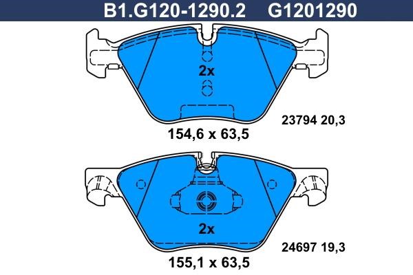 Galfer B1.G120-1290.2 Scheibenbremsbeläge, Set B1G12012902: Kaufen Sie zu einem guten Preis in Polen bei 2407.PL!