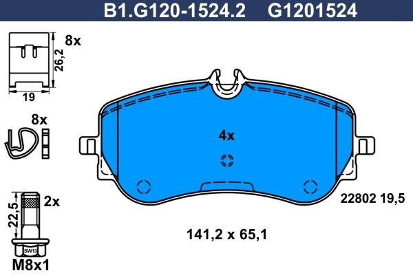 Galfer B1.G120-1524.2 Тормозные колодки дисковые, комплект B1G12015242: Отличная цена - Купить в Польше на 2407.PL!