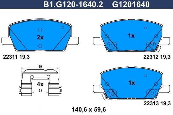 Galfer B1.G120-1640.2 Klocki hamulcowe, zestaw B1G12016402: Atrakcyjna cena w Polsce na 2407.PL - Zamów teraz!