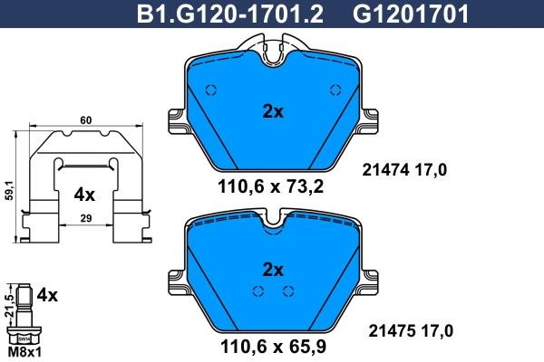 Galfer B1.G120-1701.2 Klocki hamulcowe, zestaw B1G12017012: Dobra cena w Polsce na 2407.PL - Kup Teraz!
