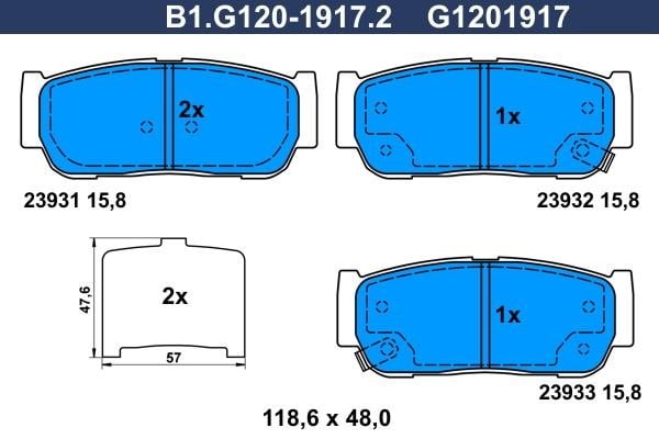 Galfer B1.G120-1917.2 Тормозные колодки дисковые, комплект B1G12019172: Отличная цена - Купить в Польше на 2407.PL!