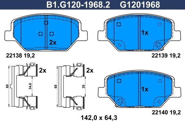 Galfer B1.G120-1968.2 Scheibenbremsbeläge, Set B1G12019682: Kaufen Sie zu einem guten Preis in Polen bei 2407.PL!