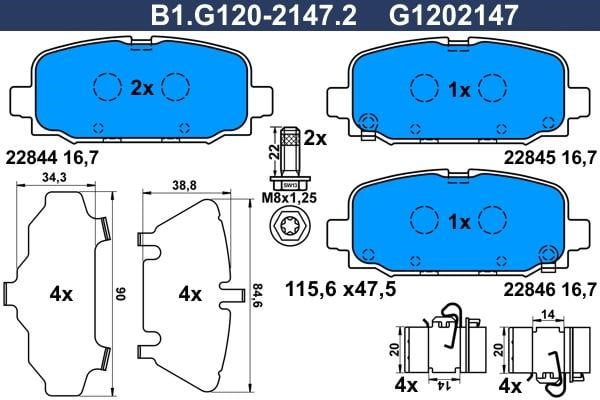 Galfer B1.G120-2147.2 Brake Pad Set, disc brake B1G12021472: Buy near me at 2407.PL in Poland at an Affordable price!