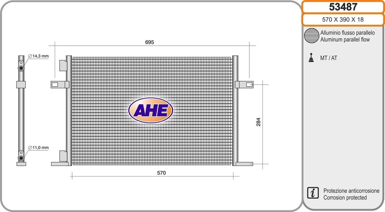 AHE 53487 Радиатор кондиционера (Конденсатор) 53487: Отличная цена - Купить в Польше на 2407.PL!