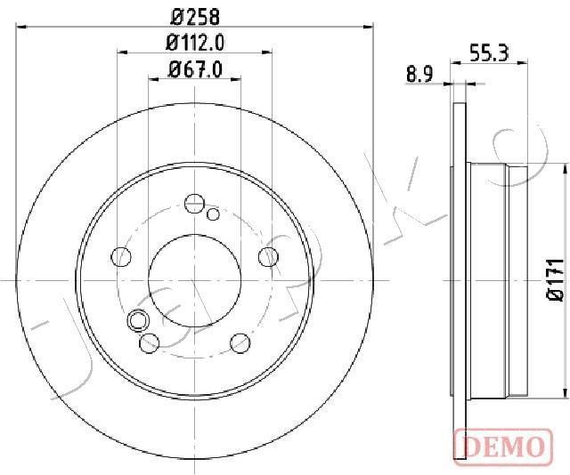 Japko 610504C Rear brake disc, non-ventilated 610504C: Buy near me in Poland at 2407.PL - Good price!
