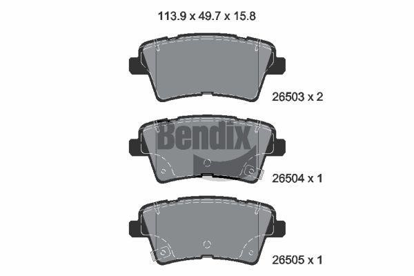 Bendix USA BPD2388 Brake Pad Set, disc brake BPD2388: Buy near me in Poland at 2407.PL - Good price!
