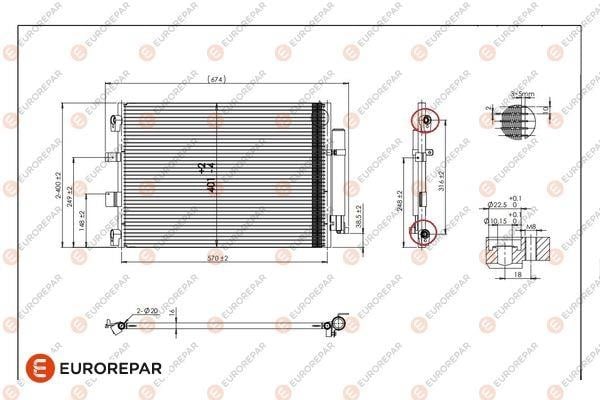 Eurorepar 1679997380 Condenser, air conditioning 1679997380: Buy near me at 2407.PL in Poland at an Affordable price!