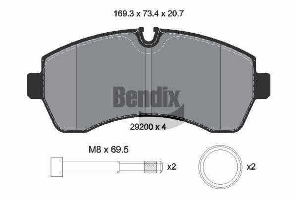 Bendix USA BPD2411 Brake Pad Set, disc brake BPD2411: Buy near me in Poland at 2407.PL - Good price!
