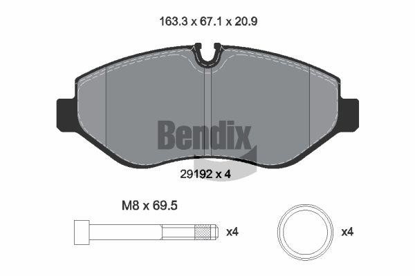 Bendix USA BPD2412 Brake Pad Set, disc brake BPD2412: Buy near me in Poland at 2407.PL - Good price!