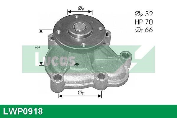Lucas Electrical LWP0918 Water pump LWP0918: Buy near me in Poland at 2407.PL - Good price!