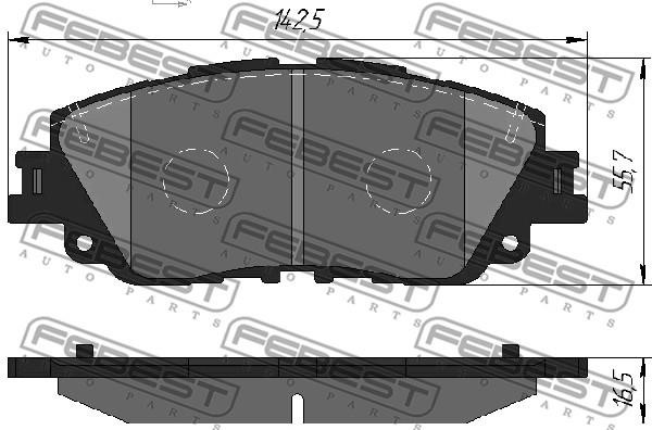 Febest 0101-GSV70F Гальмівні колодки, комплект 0101GSV70F: Приваблива ціна - Купити у Польщі на 2407.PL!