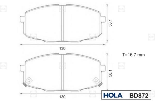 Hola BD872 Brake Pad Set, disc brake BD872: Buy near me at 2407.PL in Poland at an Affordable price!