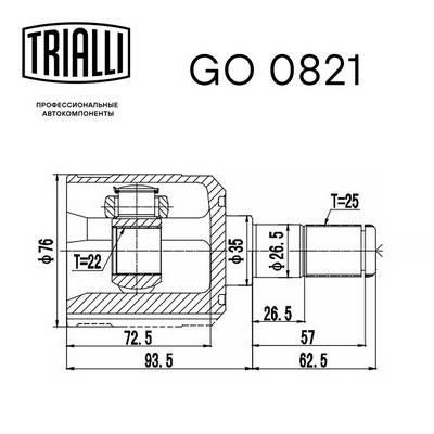 Trialli GO 0821 Joint kit, drive shaft GO0821: Buy near me in Poland at 2407.PL - Good price!