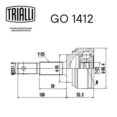 Trialli GO 1412 ШРУС GO1412: Отличная цена - Купить в Польше на 2407.PL!