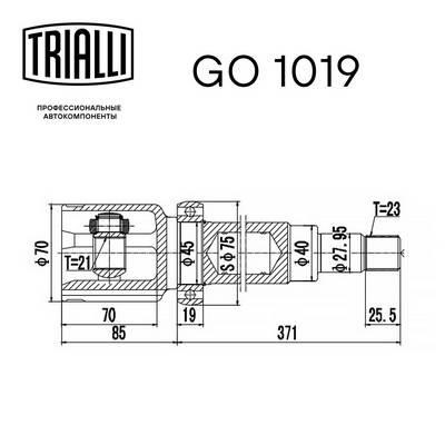 Trialli GO 1019 Joint kit, drive shaft GO1019: Buy near me in Poland at 2407.PL - Good price!