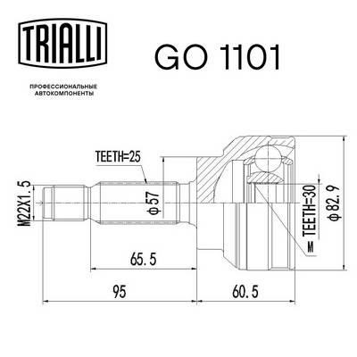 Trialli GO 1101 Joint kit, drive shaft GO1101: Buy near me in Poland at 2407.PL - Good price!