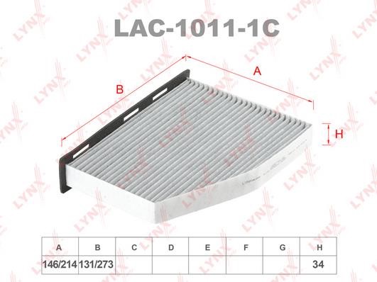 LYNXauto LAC-1011-1C Activated Carbon Cabin Filter LAC10111C: Buy near me in Poland at 2407.PL - Good price!