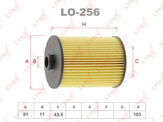 LYNXauto LO-256 Oil Filter LO256: Buy near me in Poland at 2407.PL - Good price!