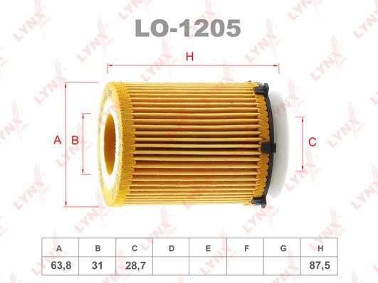 LYNXauto LO-1205 Oil Filter LO1205: Buy near me in Poland at 2407.PL - Good price!
