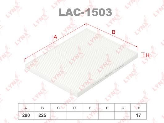 LYNXauto LAC-1503 Фильтр салона LAC1503: Отличная цена - Купить в Польше на 2407.PL!